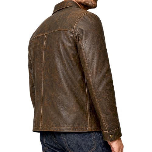 Image of Isaac & David Chicago Men's New Black /Brown Lambskin Leather Classic Open Bottom Jacket Motorcycle Vintage Racing Jacket