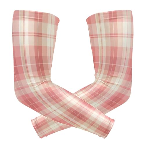 YEGAME Arm Sleeves for Men & Women, Buffalo Plaid 1 Pair Cooling UV Sun Protection Sports Compression Sleeves, UPF 50+ Basketball Tennis Cycling Arm Warmers, Breathable Tattoo Cover Sleeve