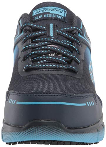 Skechers Women's Lace Up Athletic Safety Toe Construction Shoe, Navy/Blue, 5.5 #TOP1