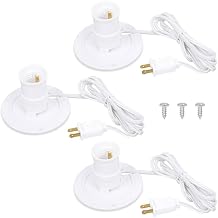 Sigely 3-Pack Blow Mold Light Kit Replacement, Outdoor Lights with E26 E27 Socket, 3.5 in Universal Light Plate Compatible with Wisemen, Santa, Halloween Christmas Village House, 5 Foot Cord
