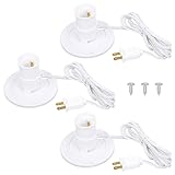Sigely 3-Pack Blow Mold Light Kit Replacement, Outdoor Lights with E26 E27 Socket, 3.5 in Universal Light Plate Compatible with Wisemen, Santa, Halloween Christmas Village House, 5 Foot Cord