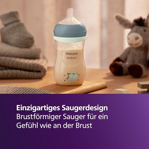 Philips Avent Natural Response Babyflasche für die Nacht – 260 ml, mit mittlerer Durchflussrate (Mittel 3)… – Ansicht 5