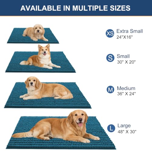 Image of OLANLY Dog Door Mat for Muddy Paws 40x32, Ultra-Absorbent Chenille Mud Mat
