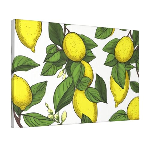 Images sur toile citrons frais jaunes décoration murale salon et chambre 30x45 cm