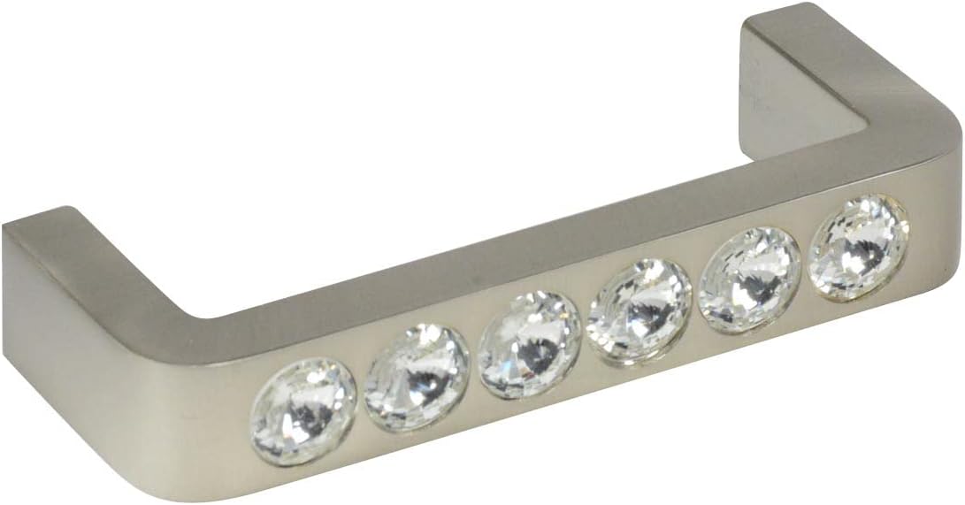 #G-130 CKP Brand Elegance Glass Collection Clear Glass Pull with Brushed Nickel Base