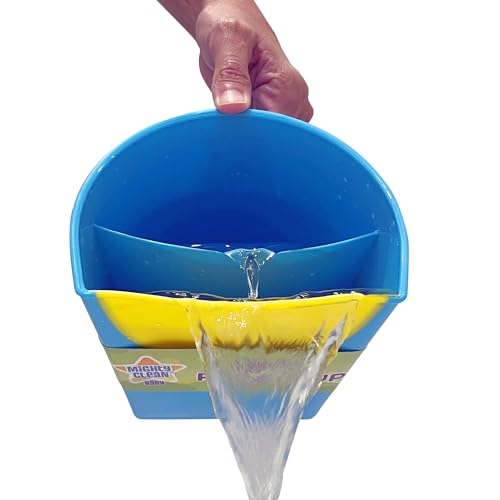 Mighty Clean Baby Shampoo Rinse Cup | Baby Bath Rinser Pail to Wash Hair and Wash Out Shampoo by Protecting Infant Eyes - Kids Bathing Without TEARS