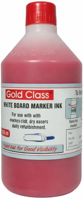Gold Class White Board Marker Ink, 500ML | Easily refillable | Suitable for Marker Pens with Multiple Surfaces | Office Stationery | School Stationery (Red)