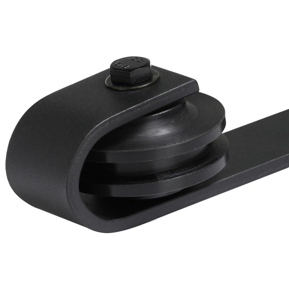 Yaheetech Sistema di porte scorrevoli, set completo per porte scorrevoli, con guida a pavimento, binario in acciaio al carbonio, larghezza della porta circa 90 cm