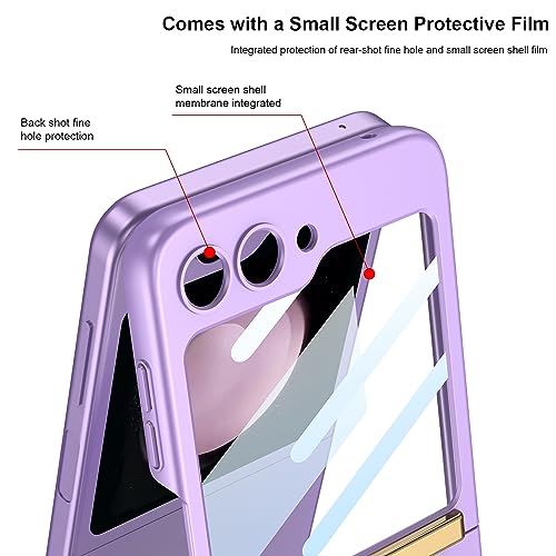 Image of BOUNCEBACK Case Cover with Strap & Back Glass for Samsung Galaxy Z Flip5 / Galaxy Flip 5 Case Cover - (Matte Green | Poly Carbonate | Leather)