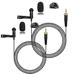 NewTH 2 Pack Lavalier Lapel Microphone Omnidirectional Condenser Wired Mic for Sennheiser Wireless Transmitter EW100 G4 G1 G2 G3, EWD1, ME2, ME3, ME4 (2-Pack 3.5mm Screw Lock Plug only for Sennheiser)