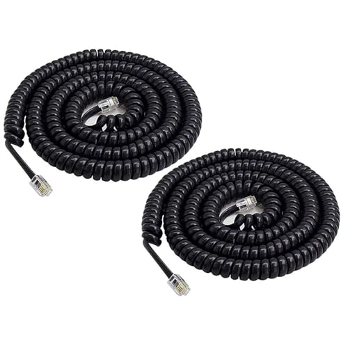 Telephone Cord, 25 Feet Uncoiled Phone Cord Works with All Corded Landline Phones Handset, Universally Compatible,for Use in Home or Office, Telephone Accessory