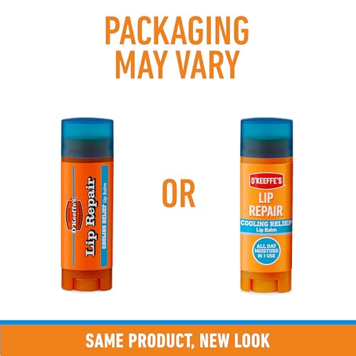 O'Keeffe's Cooling Relief Lip Repair Lip Balm for Dry, Cracked Lips, Stick,, (Pack of 1)