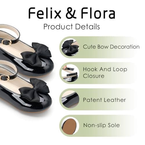 Image of Felix & Flora Toddler Flower Girl Dress Shoes - Baby Girl Ballet Mary Jane Flats for Party School Wedding