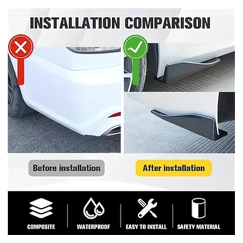 Faldón lateral universal de carbono negro para coches sedán y hatchback 5
