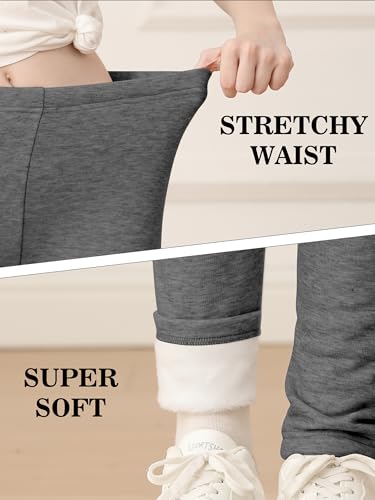 Image of 3 Pack Kids Winter Velvet Leggings Cotton Fleece Lined Pants Warm and Soft Pants (Black)