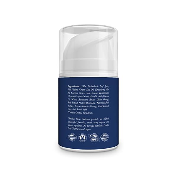 Facial-Moisturizer-Made-With-Organic-Aloe-Vera-to-Hydrate-Nourish-Face-Moisturizing-Cream-for-Sensitive-Oily-or-Severely-Dry-Skin-Anti-Aging-Anti-Wrinkle-For-Women-Men-Christina-Moss-Naturals-Unscente Unscented Facial Moisturizer Cream from Plant Extracts That Truly Moisturizes, Can Help Soothe & Soften, Absorbs Quick, Non-Greasy, For ALL Skin Types