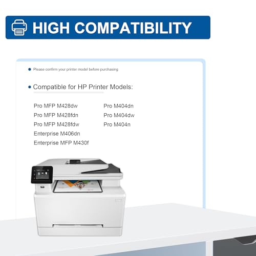 58X Toner (with Chip) 1-Pack: 58A CF258A 58X CF258X Replacement for HP 58X Black High-Yield Toner Cartridge Works with Enterprise M406dn Pro M404dn M404dw M404n Pro MFP M428dw M428fdw Series | CF258X
