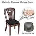 KGPLOME Chair Cushion with Ties for Dining Chair - Memory Foam No Slip Kitchen Chair pad and Dining Room Seat Cushion with Machine Washable Cover [16.5 X 16.2 Inches] - Black
