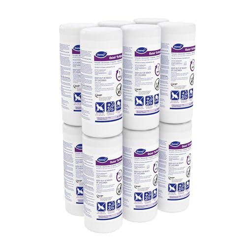 Image of Oxivir Diversey 5388471 Tb Disinfectant Medium Wipes, Accelerated Hydrogen Peroxide Based Cleaner Disinfectant, Ready-to-Use, Unscented, 60-Wipes, 1 Slim Canister (Pack of 12)