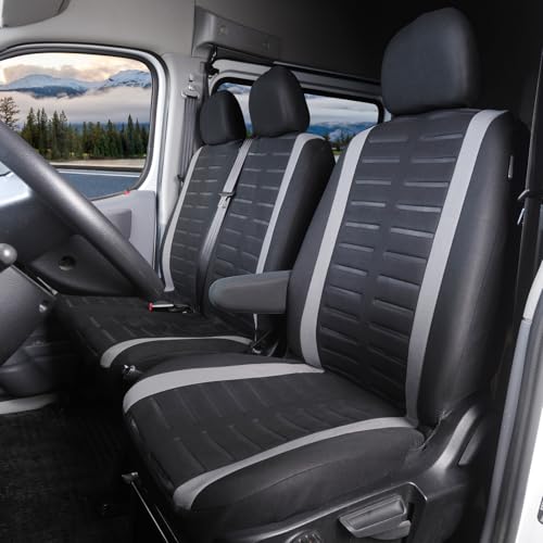 TOYOUN - Housse Siege Voiture Van Universel Adapté à la Plupart des Camions, Camionnettes et Bus,Conçu pour Avant 2+1 Places Housses de Sièges Universelles...