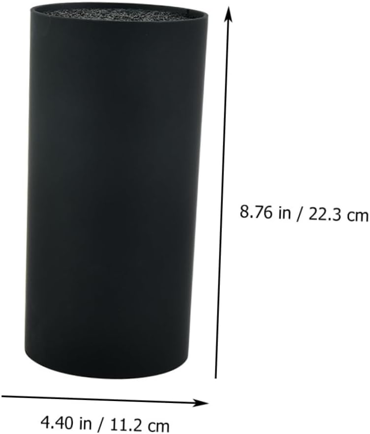 Multi Functional Black Knife Storage Rack Plastic Cutter Holder Kitchen Organizer Safe Drying Stand for Clean and Orderly Countertop Practical Utensil Storage for Home Use