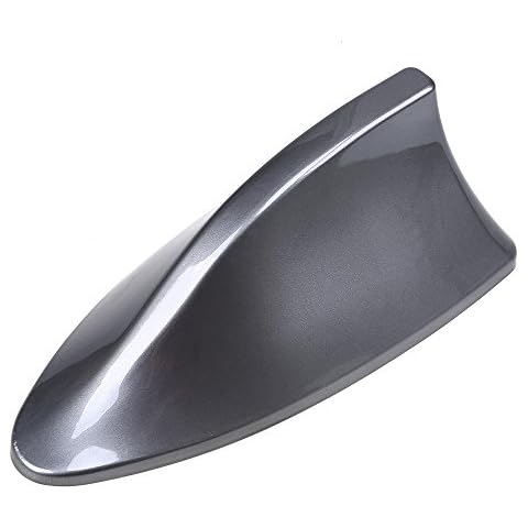 Possbay Car Shark Fin Antenna, AM FM Radio Signal Aerial Adhesive Tape Base for BMW Auto SUV Truck Van (Gray) Cover