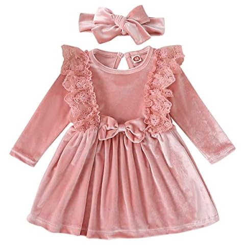 FYMNSI Baby Girl Velvet Dress Set Cover