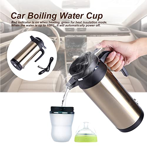Tetera eléctrica para auto 850mL 12V acero inoxidable miniatura 5