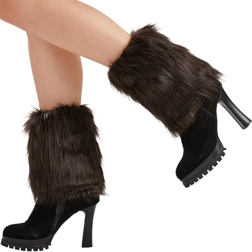 Image of Nanxson Womens Fur Leg Warmer Winter Short Boot Cuffs Covers Sleeves TTW0071