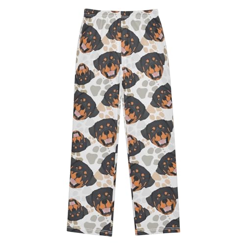 Pajamas Pants Soft Rottweiler Dog Long Sleep Pjs Lounge Pajama Bottoms Elastic Waist with Pockets