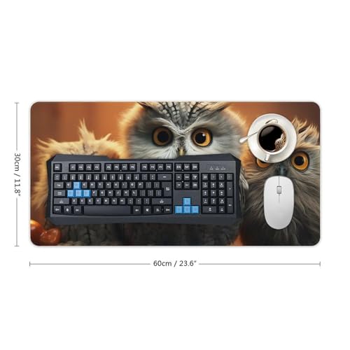 Cute Owl Gaming Mouse Mat Large Desk Pad 60 x 30 cm miniatura 2