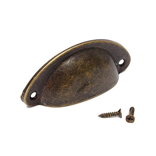 YIGO 10PCS Retro Metal Kitchen Drawer Cabinet Door Handle Furniture Knobs Handware Cupboard Antique Brass Shell Pull Handles