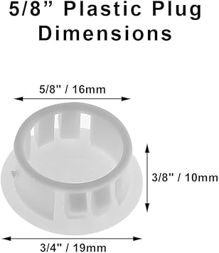 5/8 Inch Plastic Plug, Aluminum Patio Cover Replacement Plugs | 50 Pack (Adobe/Driftwood)