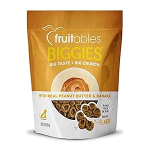 Fruitables Biggies Dog Biscuits – Crunchy Dog Biscuits Made with Pumpkin – Healthy Dog Treats Packed with – Free of Wheat, Corn and Soy – Peanut Butter & Banana – 16 Ounces