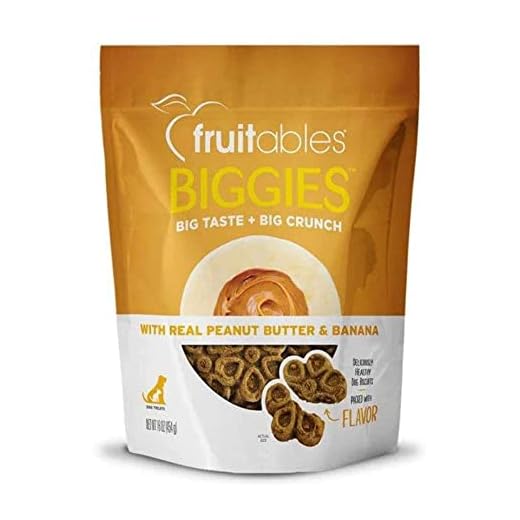 Fruitables Biggies Dog Biscuits – Crunchy Dog Biscuits Made with Pumpkin – Healthy Dog Treats Packed with – Free of Wheat, Corn and Soy – Peanut Butter & Banana – 16 Ounces
