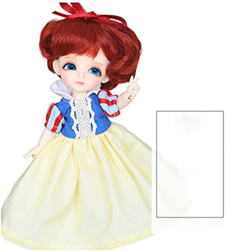 NIHE 16cm Ball Jointed Dolls 1/8 BJD Doll Mini Customized SD Doll Full Set of Clothes Wig Makeup Acc