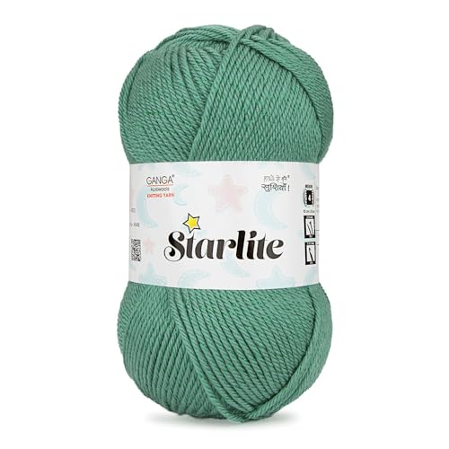 Image of Starlite, 99% Anti Pill Yarn 1% Metal, Hand Knitting Yarn OEKOTEX CLASS1 Certified (AStar@8 - Sap Green)