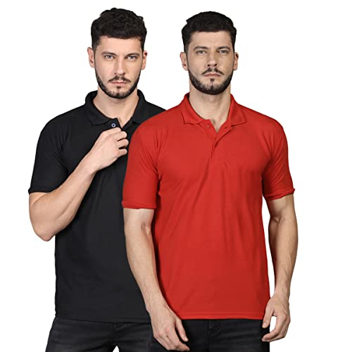 Image of INKKR Men's Regular Fit Polo Neck Half Sleeve Multicolor T-Shirts Combo