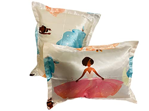 Image of Satin Pillowcase to retain Hair Moisture (Ballerina - Set of 2 Toddler Size Pillowcase 13 x 18 inches)