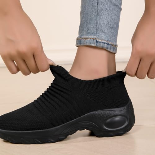 Image of Non Slip Work Shoes Women, Slip On Sneakers Women,Work Shoes Walking Gym Nurse Mesh Casual Fashion Sneakers Comfort Breathable Lightweight