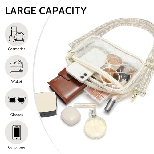 YGR Clear Bag for Stadium Events, Concert Approved Clear Purse for Women, PVC Crossbody Shoulder Bag with Adjustable Strap3