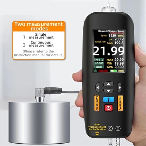 Thickness Gauge, T7 Digital Ultrasonic Thickness Gauge 0.01~300mm Medidor de Grosor Digital Ultrasonico para Metal Acero y Vidrio Recargable miniatura 3