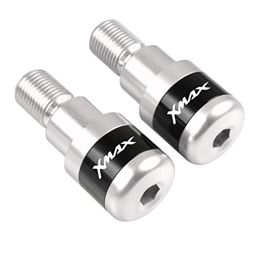 Poignées de guidon de moto argent avec embouts pour Yamaha X-MAX 250 de 2009 à 2019