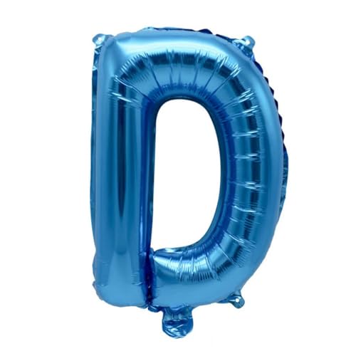 Globo de papel de aluminio con letra D azul 40 cm – Globo decorativo para fiestas, bodas, cumpleaños, Año Nuevo, regalo, bebé, publicidad, escaparate, caja de fotos, nombre, palabra, celebración