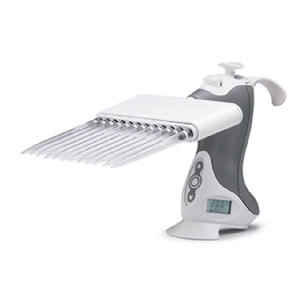 1060-0850 Ovation 12 Channel Electronic Multichannel Pipette, 25 - 850 microliters Volume, 5 microliters Graduation, Gray