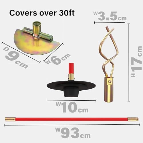 Pro 30ft Drain Rod Set Kit in Carry Bag Professional Heavy Duty Unlock Plunger Worm Scraper Cleaning Rods Rodding 14 PC 9m Length