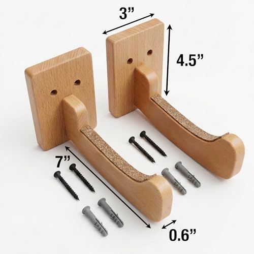 Image of Ho Stevie! Surfboard Wall Mounts - Real Wood Racks + Cork Padding - Display Any Surf Board - Easy Installation