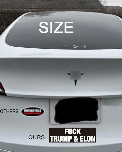 Image of 5 PCS Fuck Trump Bumper Sticker Anti Trump Bumper Stickers,Anti Tesla Bumper Sticker Anti Elon Funny Decal UWHENBO Waterproof Easy to Remove,No Residue Leaves Tesla Stickers Against Musk,Tesla Decal