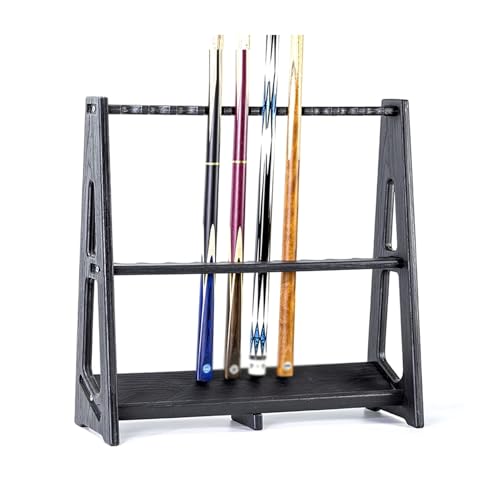 Support de queue de billard en bois noble et rack de rangement robuste au sol