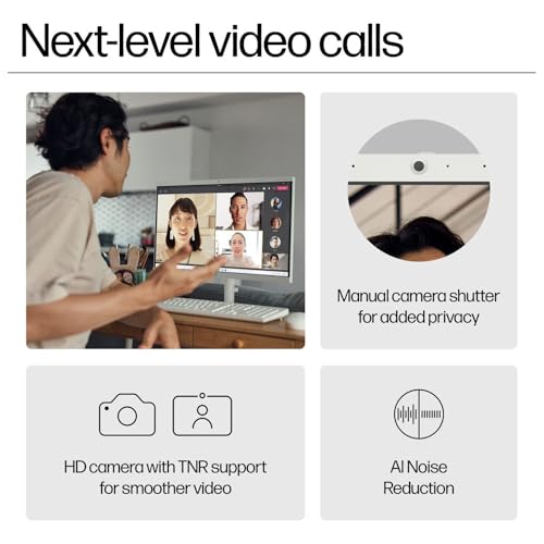 Image of HP 2022 All-in-One Desktop Computer, 23.8 inch Full HD Touchscreen, AMD Ryzen 5 3500U Processor, AMD Radeon Vega 8 Graphics, 16GB RAM, 1TB SDD, Webcam, Windows 11 Home